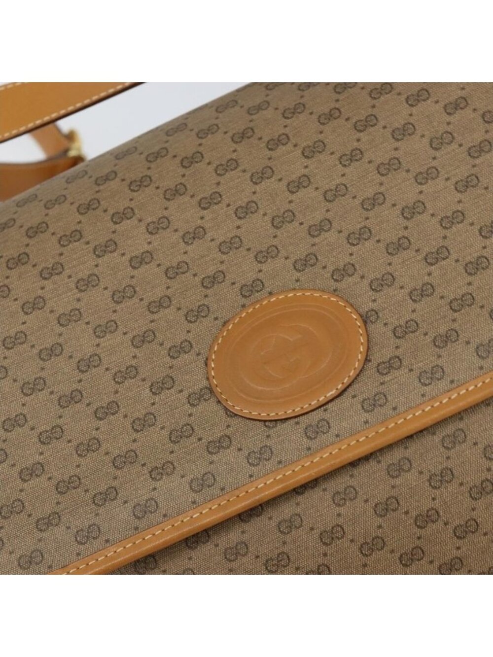 Authentic GUCCI Micro GG Supreme Shoulder Bag PVC Gold Beige 001 116 0924 - Picture 7 of 16